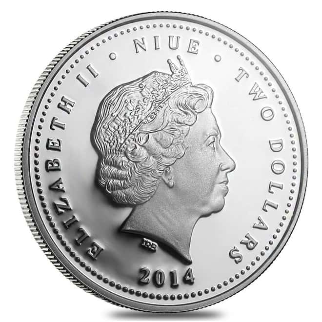 2014 1 oz Niue Proof Silver $2 Year of the Horse (w/Box & COA)