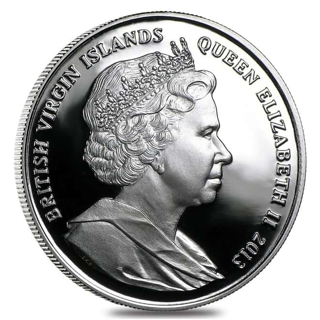2013 British Virgin Islands Father of the Modern Olympics Proof Silver Coin ASW .8410 oz (w/Box & COA)