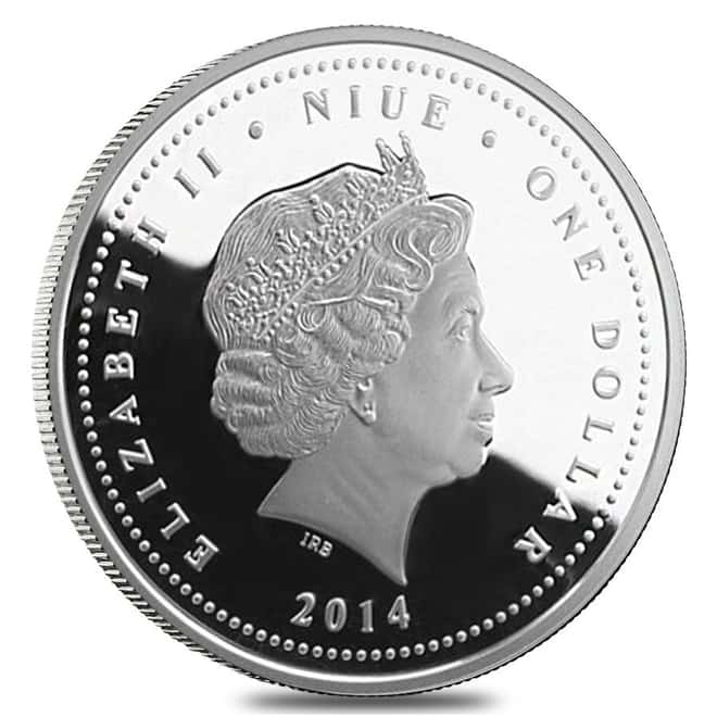2014 1/2 oz Niue Proof Silver $1 Year of the Horse (w/Box & COA)