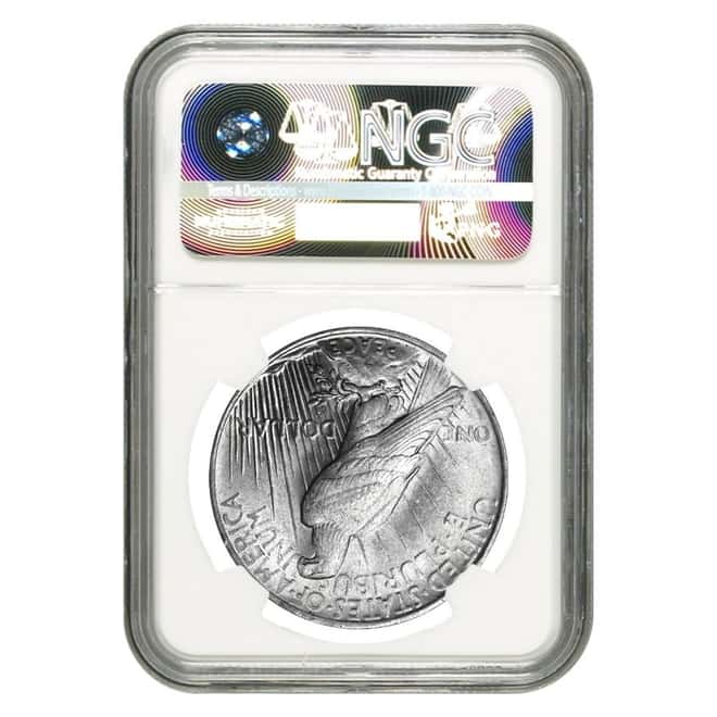 Silver Peace Dollars NGC MS 61 (Random Year, 1921-1935)