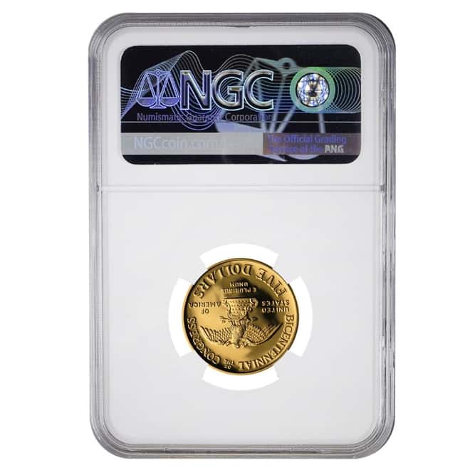 1989 W $5 Congress Commemorative Gold Coin NGC PF 70 UCAM