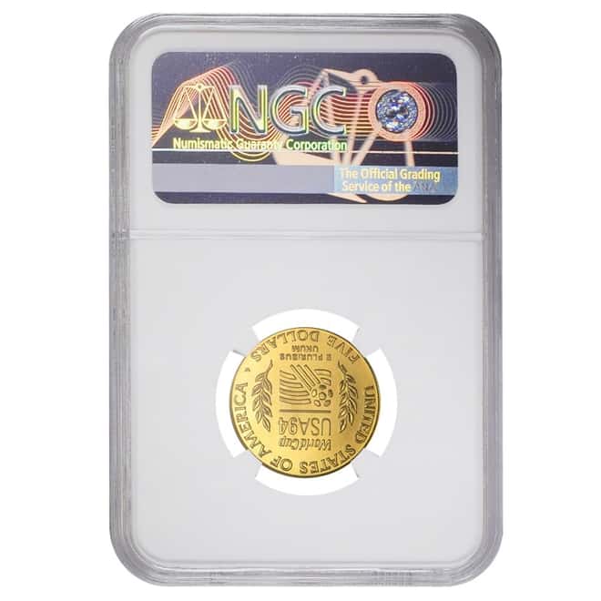1994 W $5 World Cup Commemorative Gold Coin NGC MS 70 