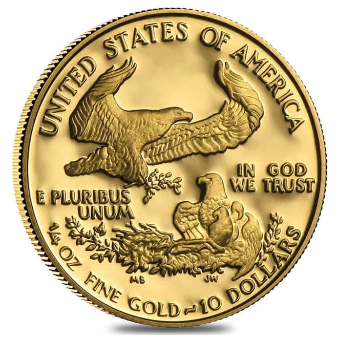 1990-P 1/4 oz $10 Proof Gold American Eagle (w/Box & COA) 