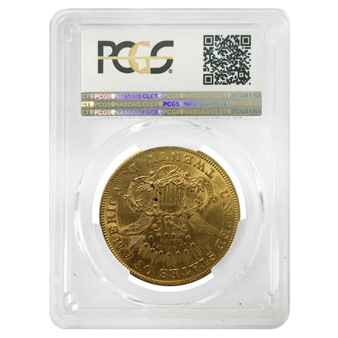 1876 CC $20 Liberty Head Double Eagle Gold Coin PCGS AU 55