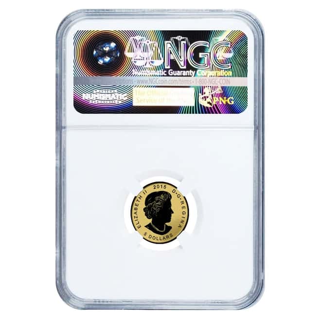 2015 1/10 oz Gold Canadian Maple Leaf E=mc2 Privy NGC PF 69