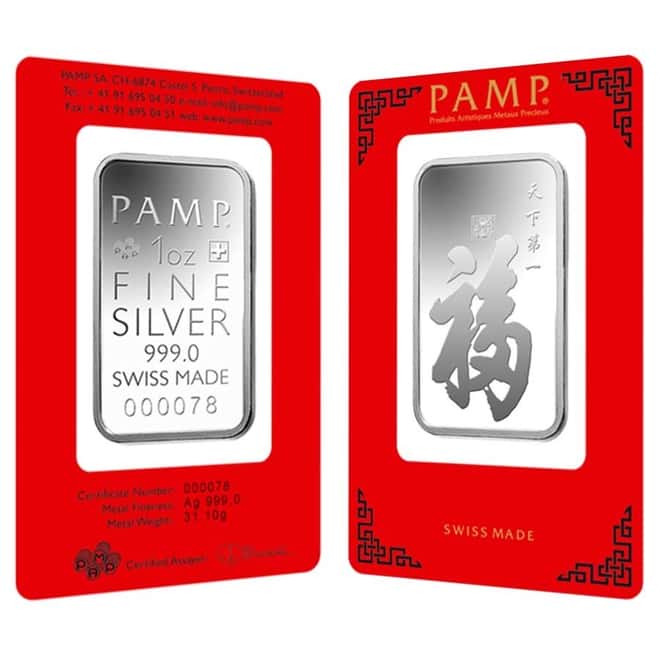 1 oz PAMP Suisse True Happiness Silver Bar (In Assay)