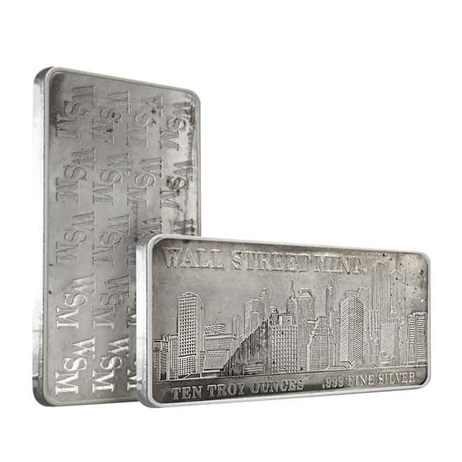 Wall Street Mint 10 oz Silver Bar .999 Fine (Secondary Market)