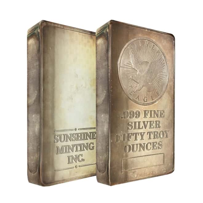 50 oz Sunshine Mint Silver Bar .999 Fine (Pressed)