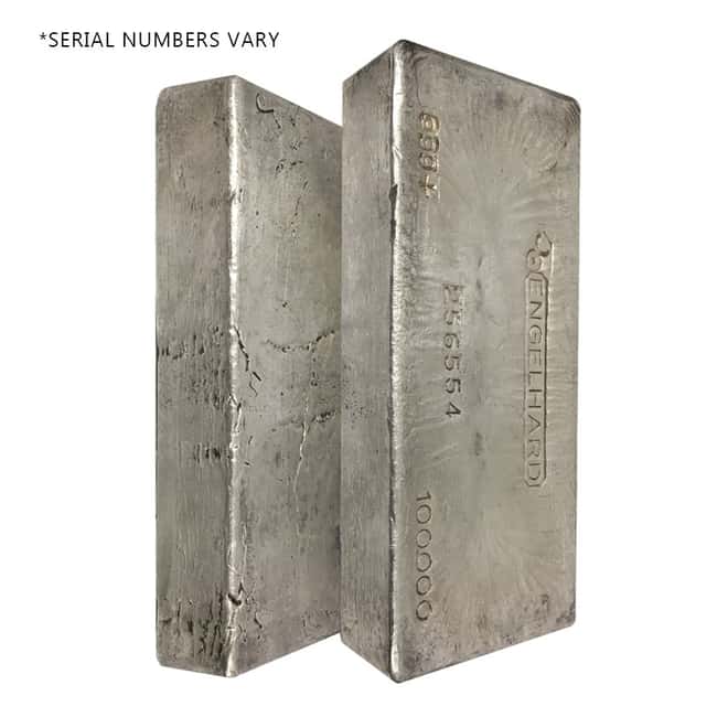 100 oz Engelhard Bull Logo Silver Bar .999+ Fine