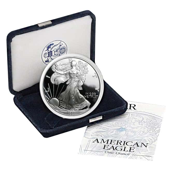 1999-P 1 oz Proof Silver American Eagle (w/Box & COA)