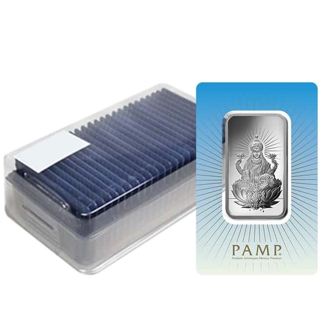 1 oz PAMP Suisse Silver Bar - Lakshmi (In Assay) .999 Fine