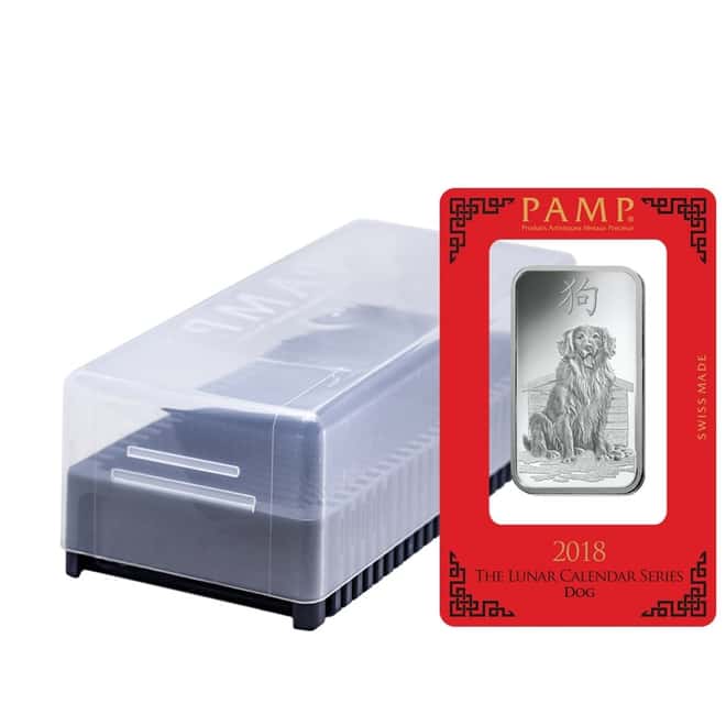 1 oz PAMP Suisse Year of the Dog Silver Bar (In Assay) 