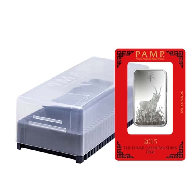 Box of 25 - 1 oz PAMP Suisse Year of the Goat Silver Bar (In Assay) 