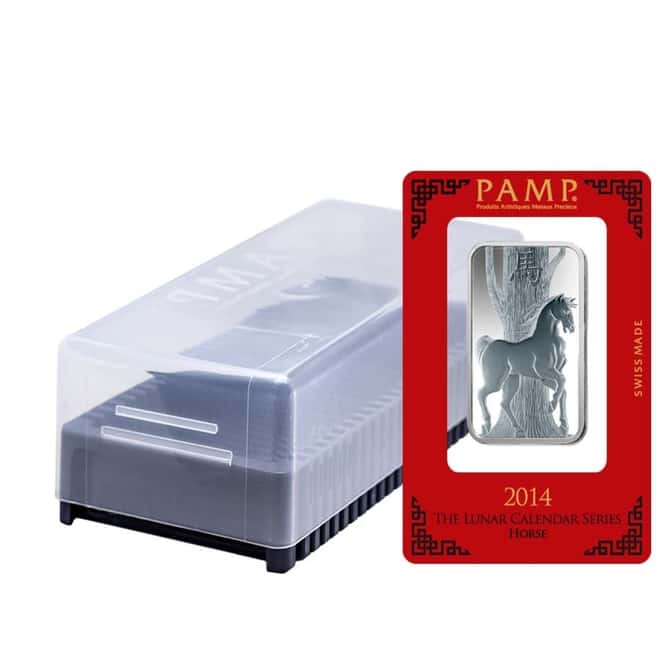 Box of 25 - 1 oz PAMP Suisse Year of the Horse Silver Bar (In Assay)