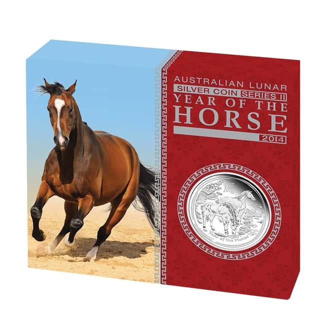 2014 1 oz Australian Proof Silver Lunar Year of the Horse Australian Perth Mint (w/Box & COA)