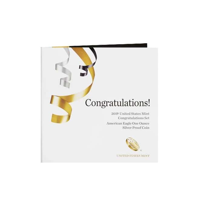 2019-W 1 oz Proof Silver American Eagle Congratulations Set