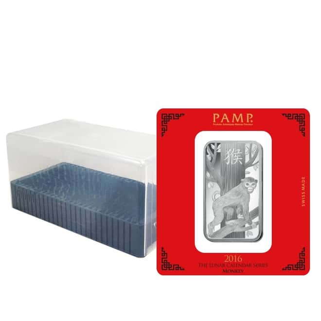 100 gram PAMP Suisse Year of the Monkey Silver Bar (In Assay)