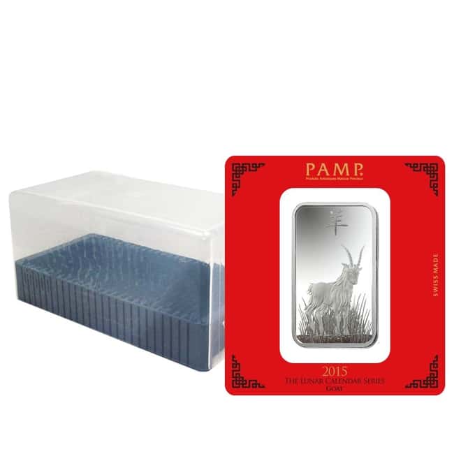 100 gram PAMP Suisse Year of the Goat Silver Bar (In Assay)
