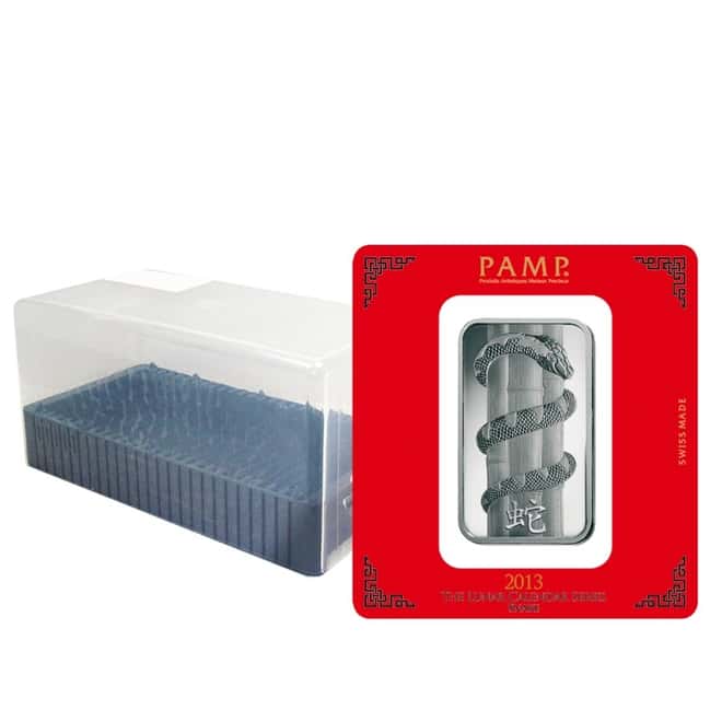 100 gram PAMP Suisse Year of the Snake Silver Bar (In Assay)
