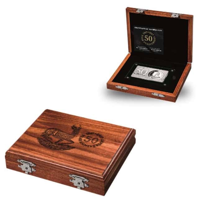 2017 South Africa 3 oz Silver 50th Anniv of the Krugerrand Coin & Bar Set (w/Box & COA)