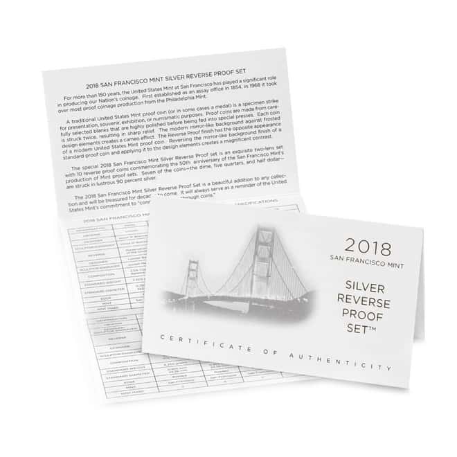 2018 San Francisco Mint Silver Reverse Proof Set
