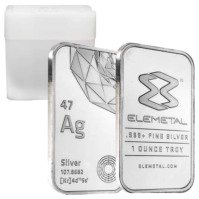 Elemetal Mint 1 oz Silver Bar .999 Fine