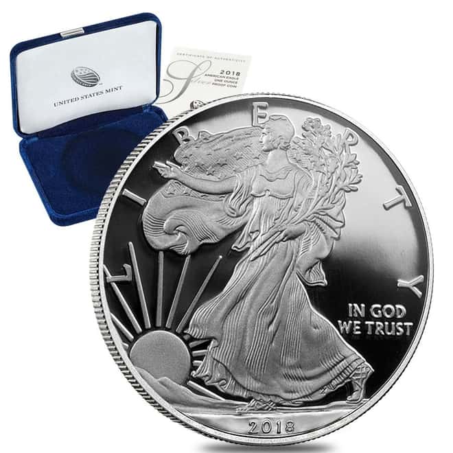 2018-W 1 oz Proof Silver American Eagle (w/Box & COA)