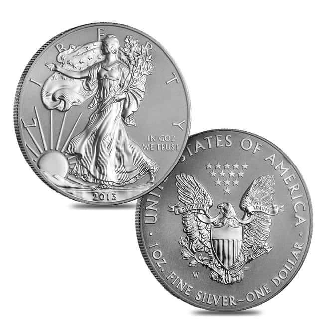 2013-W 1 oz Silver American Eagle 2-Coin Set (w/Box & COA)