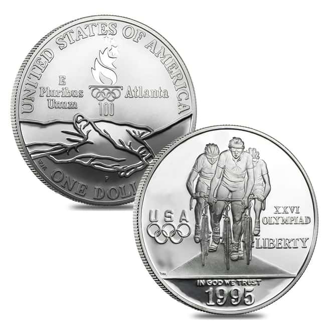 1995 US Mint Atlanta Olympic Games Commemorative 4-Coin Proof Set (w/Box & COA) 