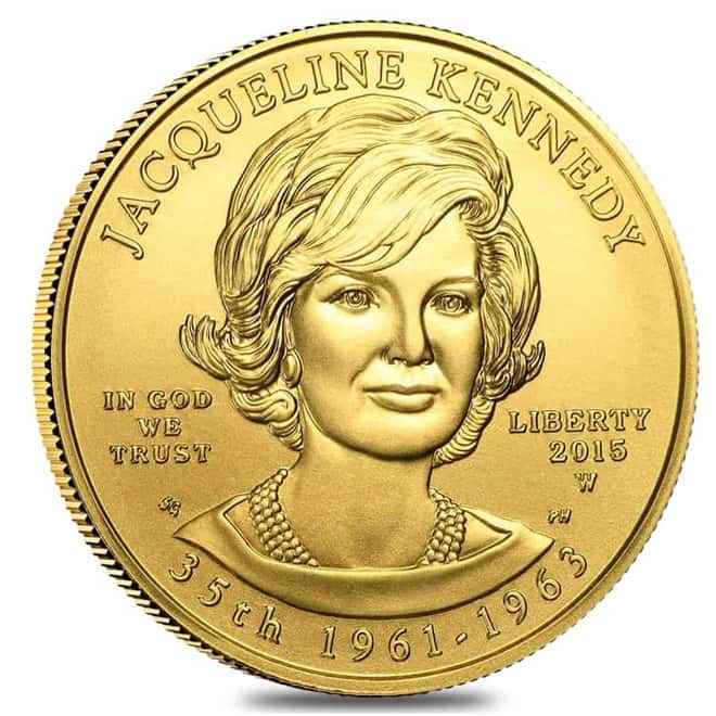 2015 W 1/2 oz $10 First Spouse - Jacqueline Kennedy Gold Uncirculated Coin (w/Box & COA) 