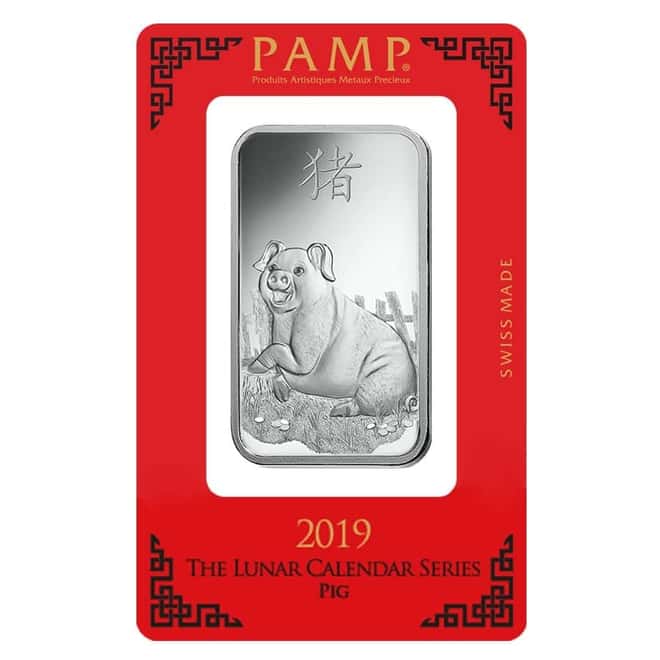 1 oz PAMP Suisse Year of the Pig Platinum Bar (In Assay) Serial #1