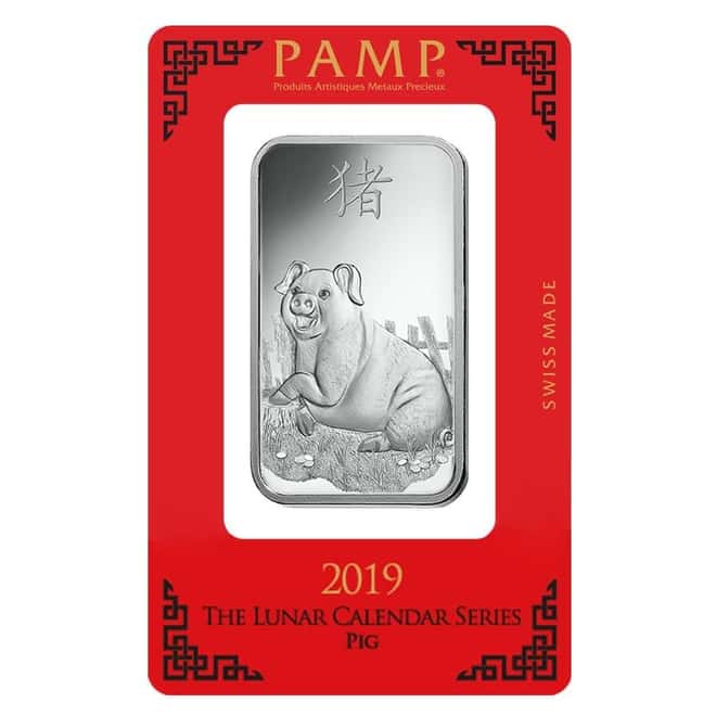 1 oz PAMP Suisse Year of the Pig Platinum Bar (In Assay) Serial #3