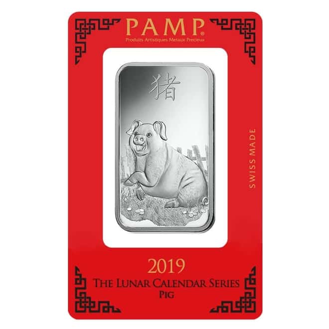 1 oz PAMP Suisse Year of the Pig Platinum Bar (In Assay) Serial #88