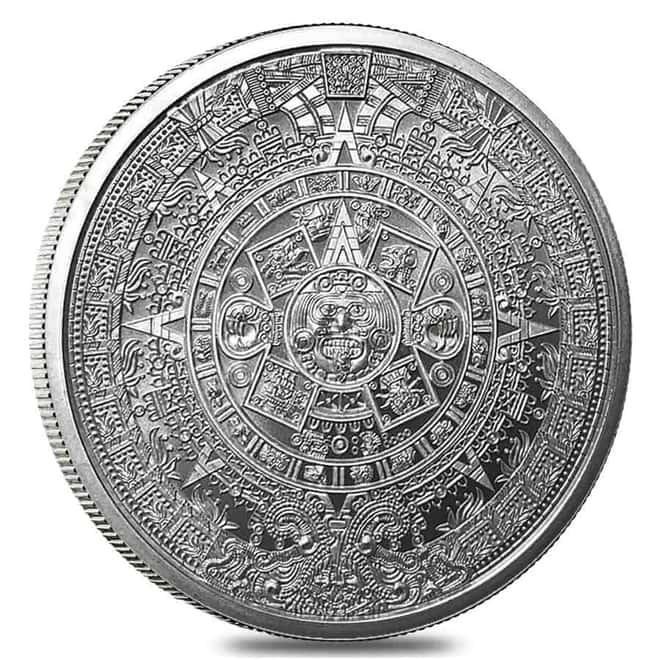 1 oz Silver Aztec Calendar Round .999 Fine