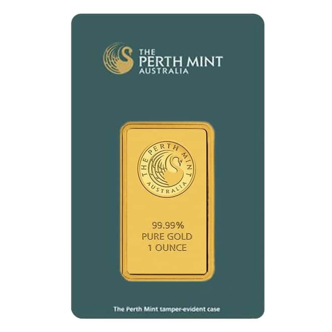 1 oz Perth Mint Gold Bar .9999 Fine (In Assay)