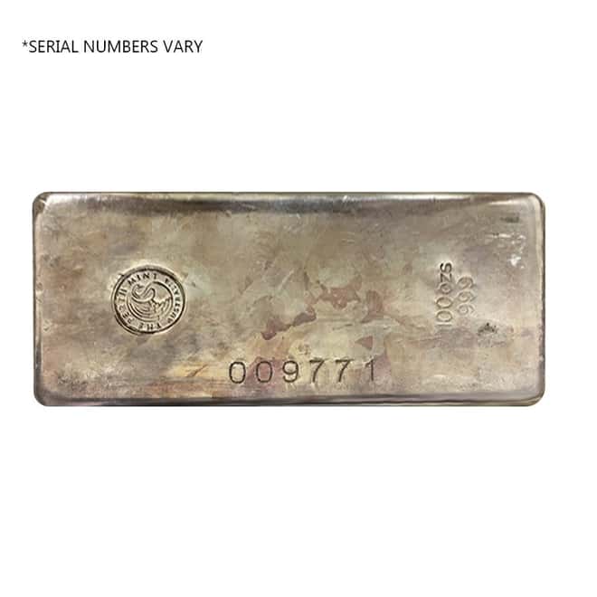 100 oz Australia Perth Mint Silver Bar .999 Fine