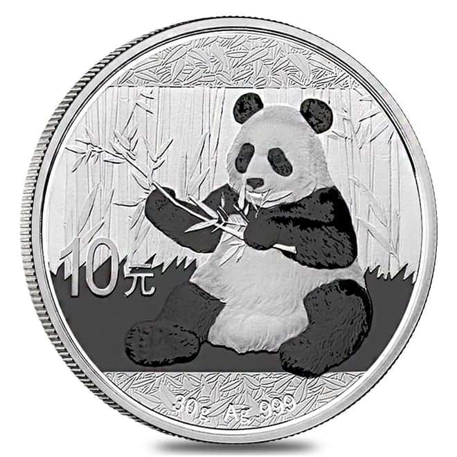 2017 30 gram Chinese Silver Panda 10 Yuan .999 Fine BU In Capsule