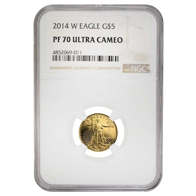 2014 W 1/10 oz $5 Proof Gold American Eagle NGC PF 70 UCAM