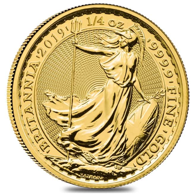 2019 Great Britain 1/4 oz Gold Britannia Coin .9999 Fine BU