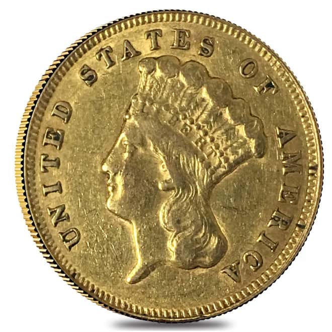 E:\Dropbox\Gold\Gold Coins&Rounds\USA\Pre-1933\Indian Head\Random Year\$3 Gold Indian Princess Head - Extra Fine XF (Random Year, 1854-1889)