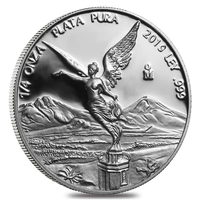 2019 1/4 oz Mexican Silver Libertad Coin .999 Fine Proof (In Cap)