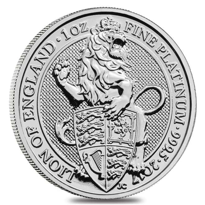 2017 Great Britain 1 oz Platinum Queen's Beasts (Lion) Coin PCGS MS 69 First Strike