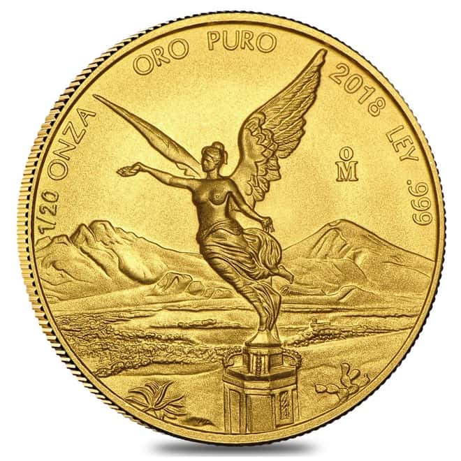 2018 1/20 oz Mexican Gold Libertad Coin .999 Fine BU