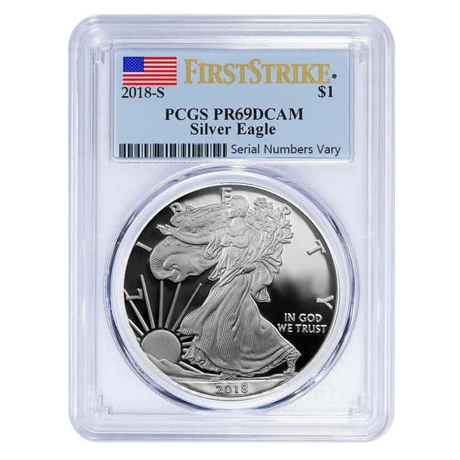 2018-S 1 oz Proof Silver American Eagle PCGS PF 69 DCAM First Strike