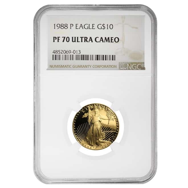 1988 P 1/4 oz $10 Proof Gold American Eagle NGC PF 70 UCAM