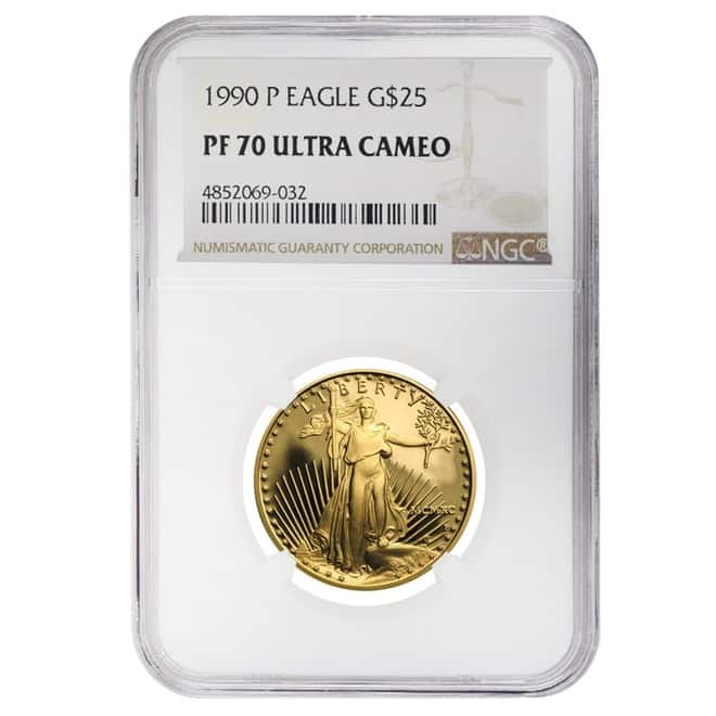 1990 P 1/2 oz $25 Proof Gold American Eagle NGC PF 70 UCAM