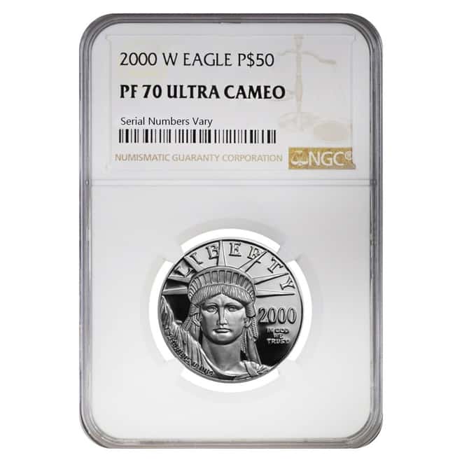 2000 W 1/2 oz $50 Platinum American Eagle Proof Coin NGC PF 70 UCAM