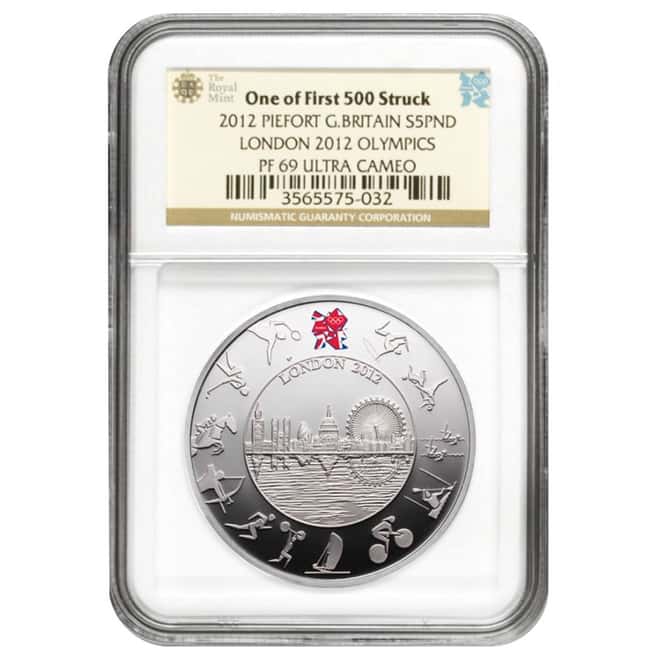 2012 Great Britain 5 Pounds London Olympics Proof Silver Coin NGC PF 69 UCAM - 1 of 500 FS (w/COA)