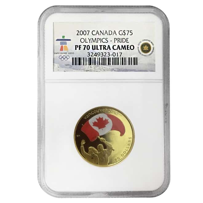 2007 Canada $75 Olympics Athletes Pride 12 gram 14 Karat Proof Gold Coin NGC PF 70 UCAM