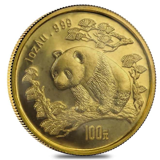 1997 1 oz Chinese Gold Panda 100 Yuan Small Date .999 Fine BU (Sealed)